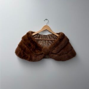 Elegant Brown Faux Fur Shawl
